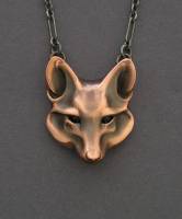 Copper Stylized Fox Pendant