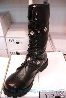 Punk ROCK BIKER COOL straps tall BOOTS US5.5-10.5