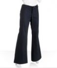 navy cotton laced waist flare pants