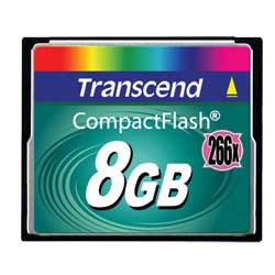 Карта памяти TRANSCEND Compact flash card 8Gb 266X