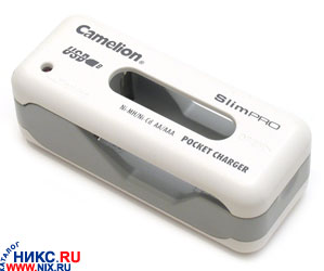 Зарядное уст-во Camelion SlimPRO BC-0803-0 (NiMh/ NiCd, AA/ AAA) питание от USB порта