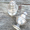 Pair of Tiny Vintage Silverplate Salt and Pepper Shakers