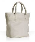 ivory deerskin woven medium tote