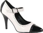 Demonia Vanity 443 (Women's) - Black/White Patent