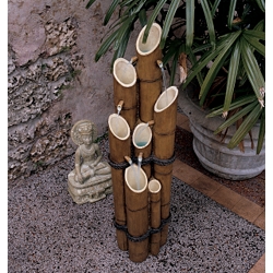 Cascading Bamboo Sculptural Fountain