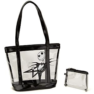 Clear Jack Skellington Tote and Cosmetic Case