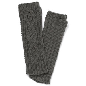 Chunky Cable Grey Cut Off Gloves