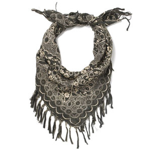 lace print lurex square scarf