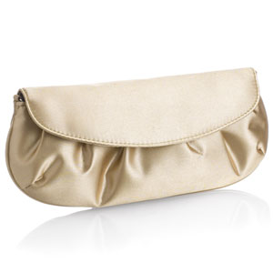 Satin Gold Flapover Chain Bag