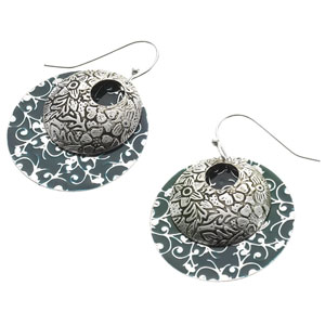 Monsoon Accessorize - Painted Stamped Cut Out Hoop Earrings