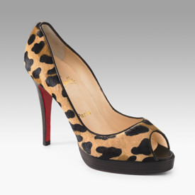 Christian Louboutin leopard calf hair platform pumps