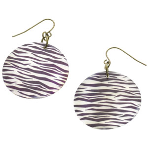 Zebra Painted Shell Earrings