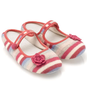 stripe flower slippers