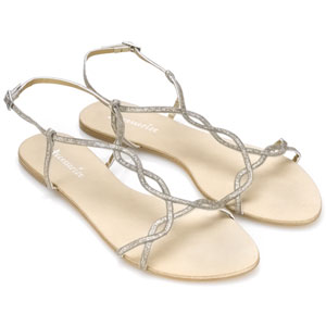 ali glitter lattice Leather Sandals