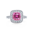 Legacy Collection ring with a pink sapphire and diamonds in platinum.