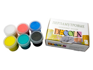 "Decola" набор перламутровых акриловых красок, 6 банок