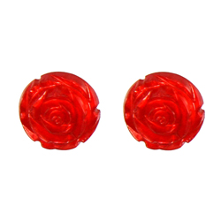 розочки "LUCITE CARVED ROSE POST EARRINGS"