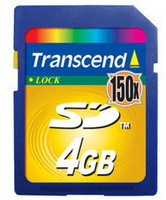 Карточка Secure Digital Card 4GB Transcend 150х