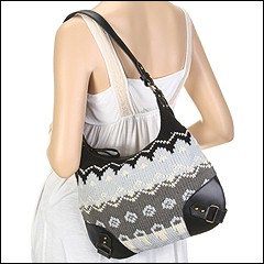The Sak Handbags Shelby Knit With Leather Trim Hobo