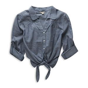 H81 Tie Front Woven Shirt