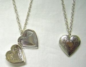 silver heart locket