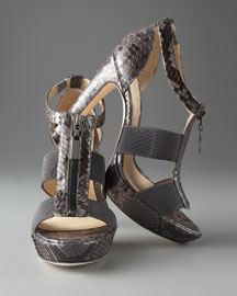 Alexandre Birman Cutout Python Sandal