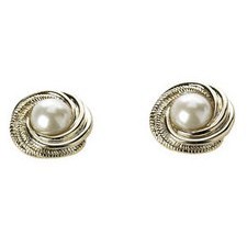 vintage 80s pearl stud earrings