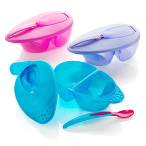 Тарелочка глубокая с крышкой на 2 отделения с ложечкой Tommee Tippee