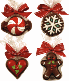 Chocolate Christmas Ornaments.