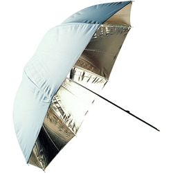 Комбинированный фото-зонтик (белый - серебряный)