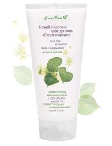 Грин Мама ночной крем «Биорегенерация» Липа и Боярышник