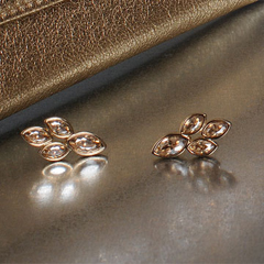Gold Pierced Earrings by Swarovski