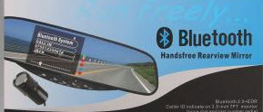 Bluetooth Car Mirror with Rear Vision Camera