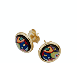 Сережки Frei Wille HUNDERTWASSER - CABOCHON Earrings WG, белое золото