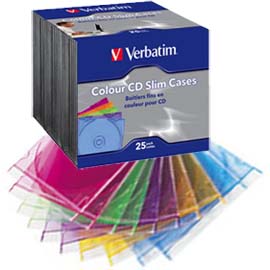 Диски DWD-RW и CD-RW Verbatim Colors slim-case