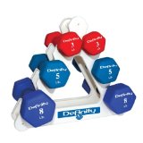 Dumbbell Set with Rack: 3, 5 & 8 lbs