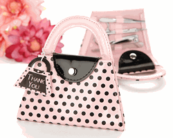 'Pink Polka Dot Purse' Manicure Set