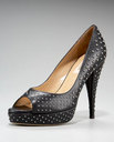 Valentino Studded Peep-Toe Pump