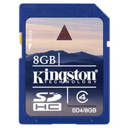 Карта памяти Secure Digital 8Gb Kingston HC Class4