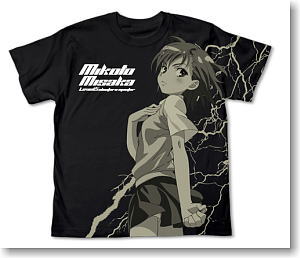 To Aru Kagaku no Railgun Misaka Mikoto T-Shirts Black M