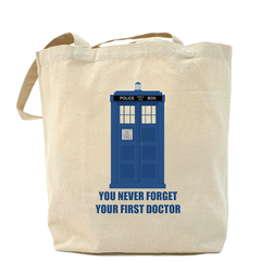 Холщовая сумка "You never forget your first Doctor"