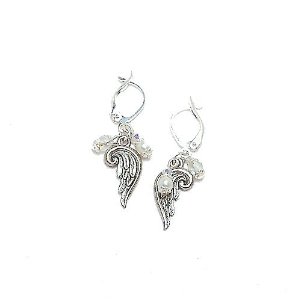 Angel Wing Earrings White