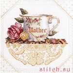 6709 MOTHER TEA CUP COUNTED CROSS STITCH KIT