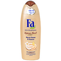 Крем-гель для душа Fa "Крем-уход", масло какао и кокоса, для гладкой кожи,