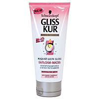 Бальзам-маска Gliss Kur "Жидкий шелк Gloss", для ломких, лишенных блеска волос