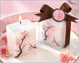 "Cherry Blossom Elegance" Mini-Pillar Candle