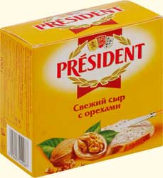 СЫР PRESIDENT СВЕЖИЙ С ОРЕХАМИ 70%