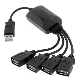 High Speed 4-Port Octopus USB 2.0 Hub - Black