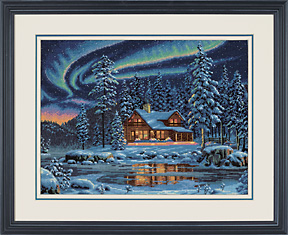 Арт.35212. Набор для вышивания Набор для вышивания Aurora Cabin (Северное сияние)