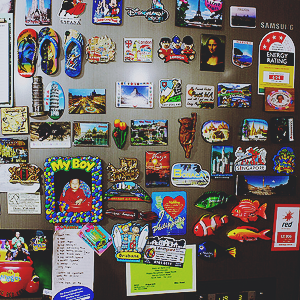 A lot of fridge magnets